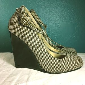 Bakers wedge wool plaid